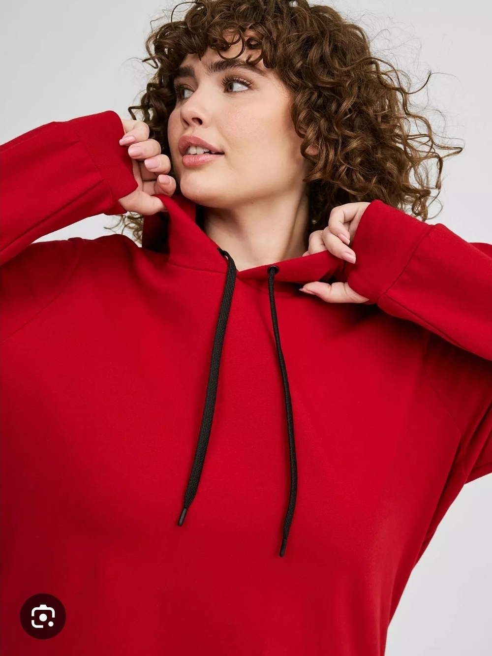 torrid Red Hoodie Sweatshirt with Black Drawstrings